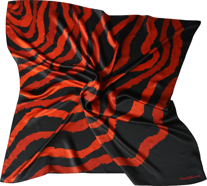 100% Silk Scarf, 'Songlines' Print