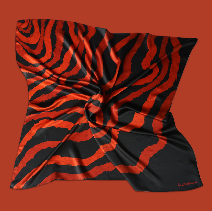 100% Silk Scarf, 'Songlines' Print