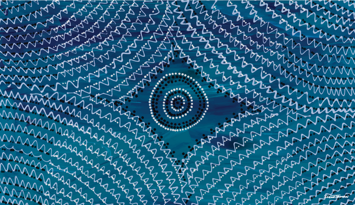 Silk Modal Sarong, 'Wala' Blue Print