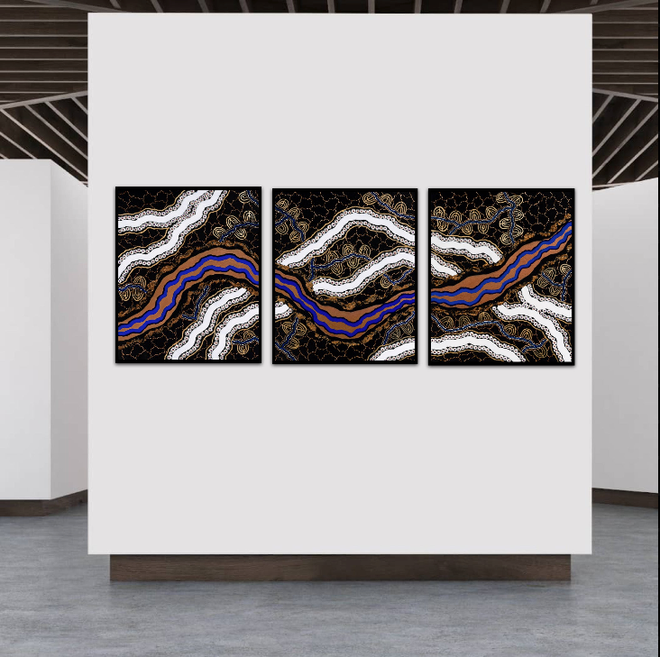 Booreen Corroboree Nga to Jeek Merri Merri, Night Ceremony Beside Merri Creek (Panel 1)