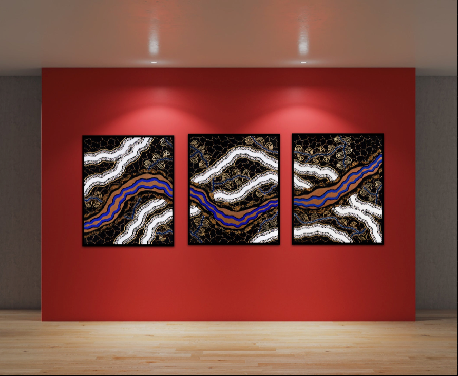 Booreen Corroboree Nga to Jeek Merri Merri, Night Ceremony Beside Merri Creek (Panel 1)